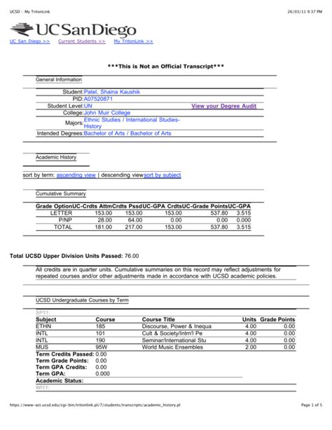 academic history ucsd|my tritonlink ucsd.